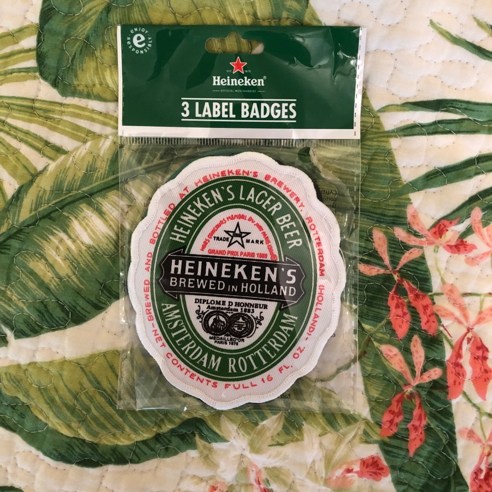 3 pack Heineken iron-on patches from Amsterdam